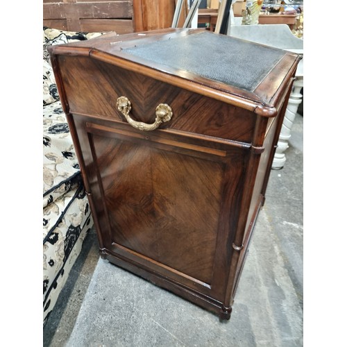 861 - Star Lot : A gorgeous 1820s Rosewood  davenport desk with sloped writing surface topped with black l... 