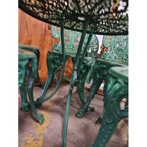 924 - Star lot :A fantastic antique  outdoor dining suite consisting of 5 very heavy high quality  cast ir... 