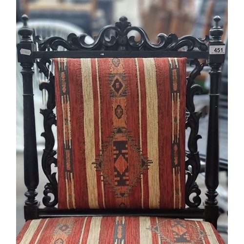 451 - A fantastic antique Jacobean style occasional chair with elaborate carved scroll and foliate detaili... 