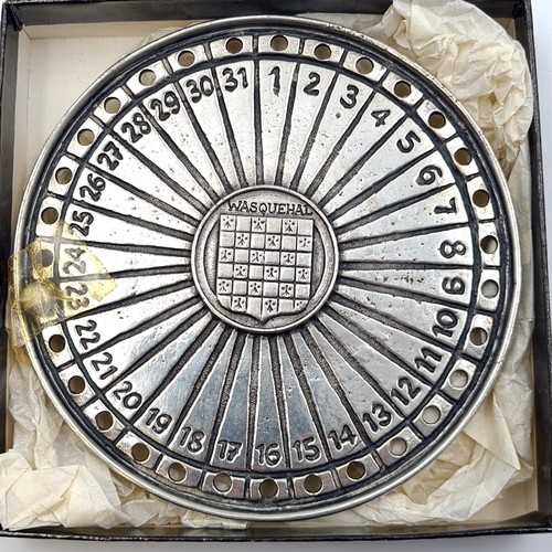 3 - A highly interesting vintage cast calendar wheel for the Wasquehal Commune of France. Hallmarked Eai... 