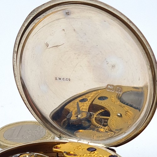 37 - Star Lot : A handsome example of vintage full size  sterling silver pocket watch, featuring a nicely... 