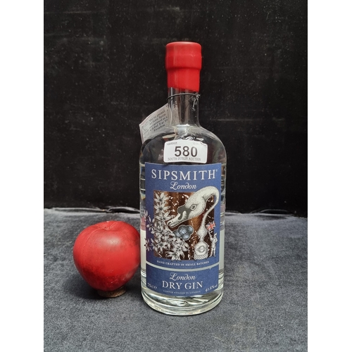 580 - A sealed 70cl bottle of Sipsmith London Dry Gin with wax seal to top. Batch No LDG 01008. RRP: €56 o... 