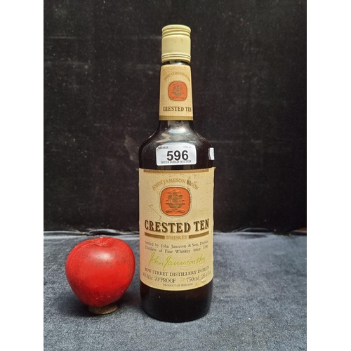 596 - Star Lot : A rare vintage sealed bottle of 75cl Crested Ten Whiskey by John Jameson & Sons. Bow Stre... 