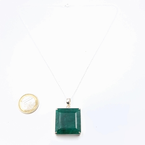 610 - Star Lot : A very exciting natural 100 carat Emerald necklace, this Emerald is a staggering size and... 