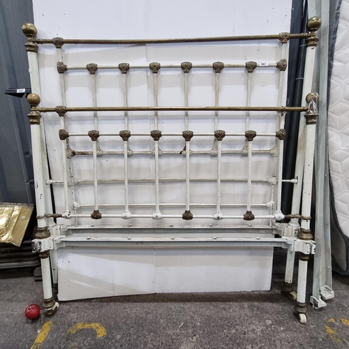 667 - Star Lot - A magnificent solid brass Victorian double bed frame - including headboard, footboard and... 