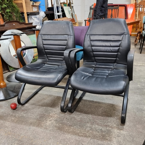 693 - Star Lot : A pair of stylish designer office chairs by the Italian brand Effezeta dating to the 1980... 