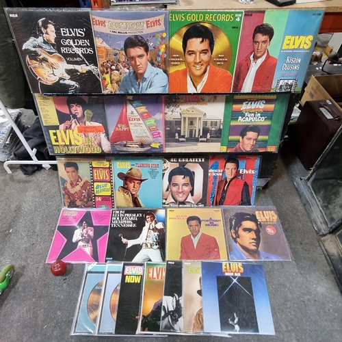 702 - Twenty-Three vinyl record albums of Elvis Presley including Elvis' Golden Records vol 1 (1970), Elvi... 