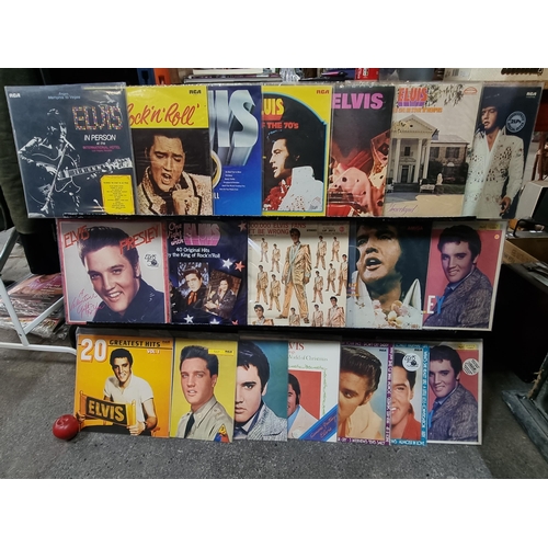 710 - Seventeen vinyl record albums of Elvis Presley including Elvis In Person at the International Hotel ... 