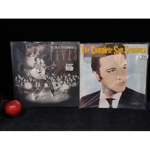 711 - Two vinyl record albums of Elvis Presley including The Complete Sun Sessions Commemorative Issue (19... 