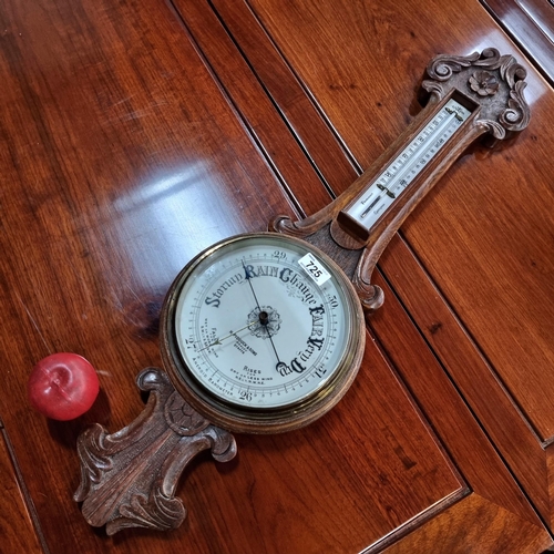 725 - Star lot An antique, Victorian large  H. Pidduck & Sons Hanley Staffs banjo barometer with a thermom... 