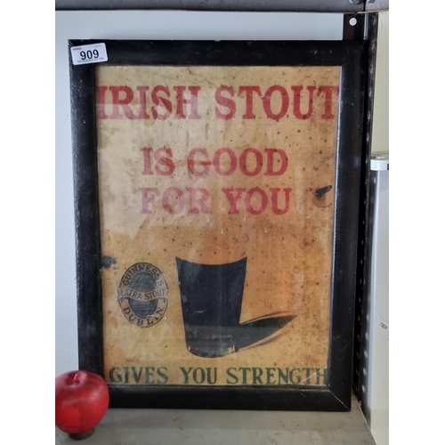 909 - A print of an advertisement for Guinness reading 