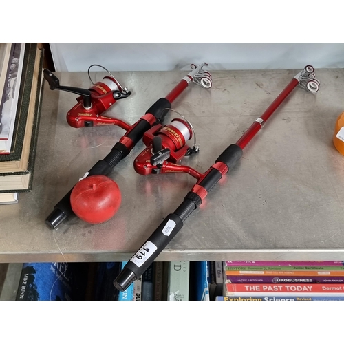 919 - Two Shakespeare Firebird telescopic fishing rod and reel sets. In very good condition. Similar inter... 