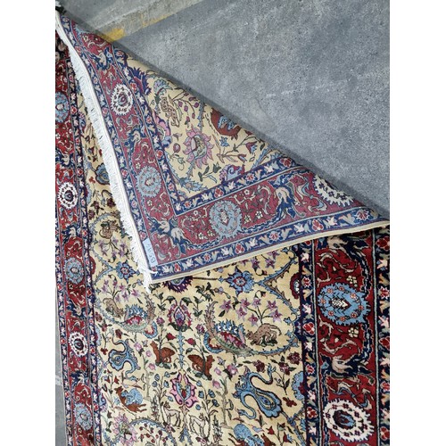 867 - Star lot : A fabulous hand knotted, hand finished thick pile wool rug in a Persian pattern in red, c... 