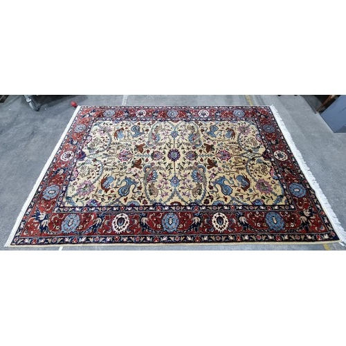 867 - Star lot : A fabulous hand knotted, hand finished thick pile wool rug in a Persian pattern in red, c... 