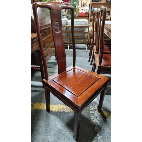 759 - Star Lot : A breathtaking large Chinese wooden extendable Rosewood  dining table with ten matching d... 