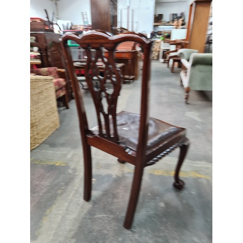 657 - Star Lot :  A beautiful antique Solid mahogany dining suite with a large extendable table along with... 