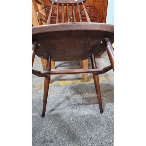 731 - Star Lot : Four fabulous vintage spindle back dining chairs including two 'Goldsmith' carvers from t... 