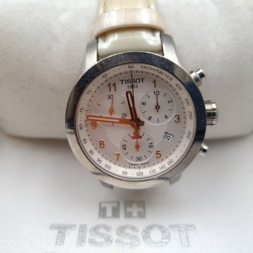 53 - A handsome Tissot Swiss made PRC 200 chronograph wrist watch, set with luminous hands, sweep second ... 