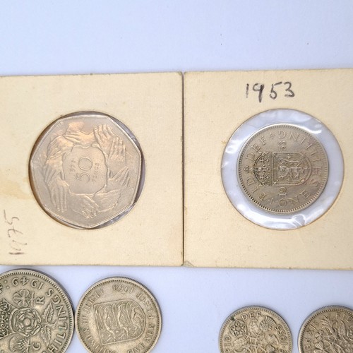 646 - A collection of pre-decimal United Kingdom , circa 1948-1970.. Together with a 50 Millennium coin of... 