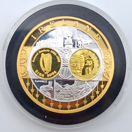 644 - An Irish 2003 special Olympics medal medallion for the world games, comprised of silver and gold. Of... 