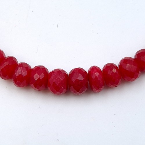 623 - A stunning natural graduated single strand heavy Ruby necklace, of a large 250 carats and is set wit... 