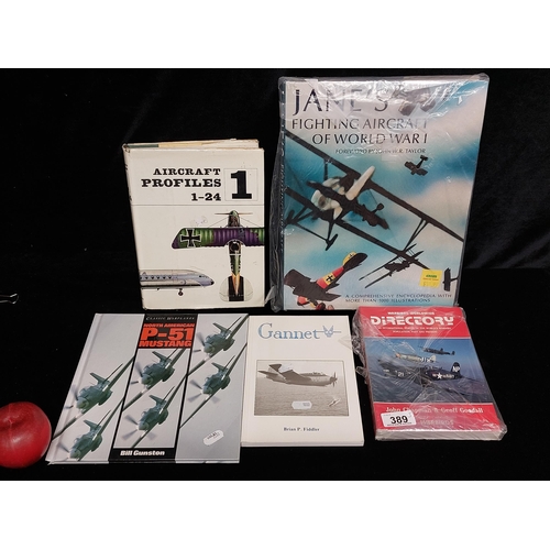 389 - Five books on aviation including 