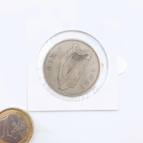 33 - Star Lot : A fantastic very rare 1961 mule halfcrown Irish coin which was struck in error from a rev... 