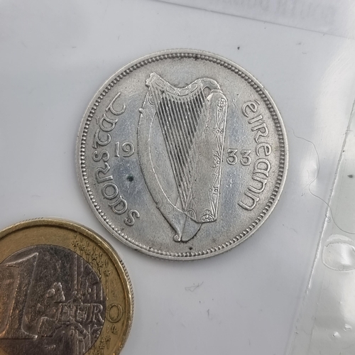 38 - A rare 1933 Florin 2s Irish coin.