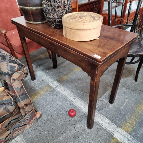 907 - Star Lot : A very handsome antique mahogany folding card game table - clean lines and the surprising... 