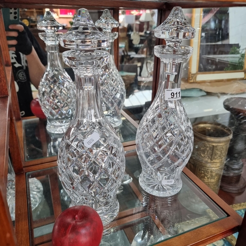 911 - Two fabulous Waterford Crystal decanters with one in the Donegal pattern and the other in the Powers... 