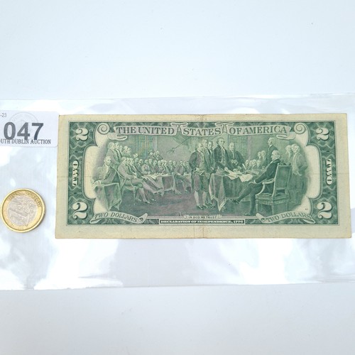 47 - A $2 banknote from the 1976 series with serial number: C15842343A. Very clean.