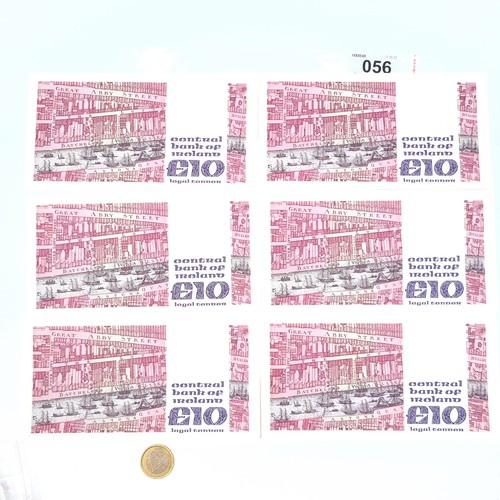 56 - A collection of six consecutive £10 B Series Jonathan Swift Irish banknotes with serial number: JKC7... 