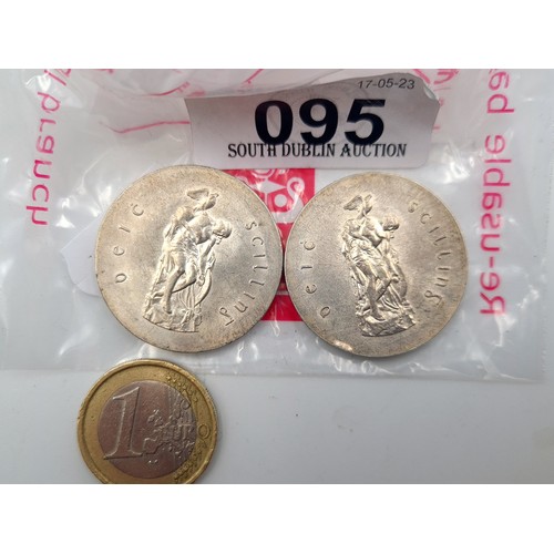 Two Irish Silver Ten Shilling Coins Commemorating 50 Years Since The ...