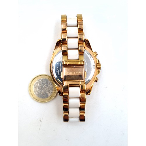 A designer two toned Michael Kors MK 5907 Bradshaw chronograph