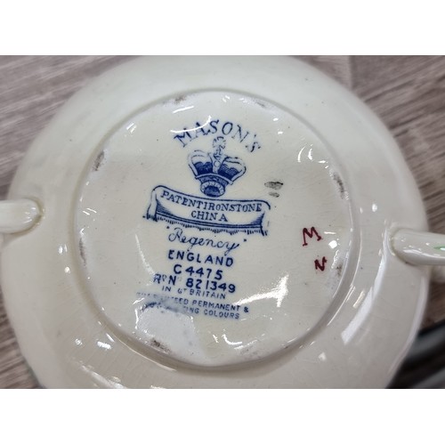 964 - A huge 52 piece set of Mason's ironstone china in the Regency pattern. Includes soup bowls, side pla... 