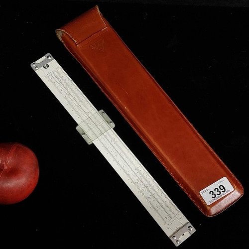 339 - A vintage Pickett & Eckel T Trig slide rule model N1010. In a leather case.