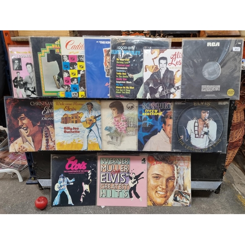 452 - A selection of eighteen vinyl albums featuring the songs of Elvis Presley. Including a limited editi... 