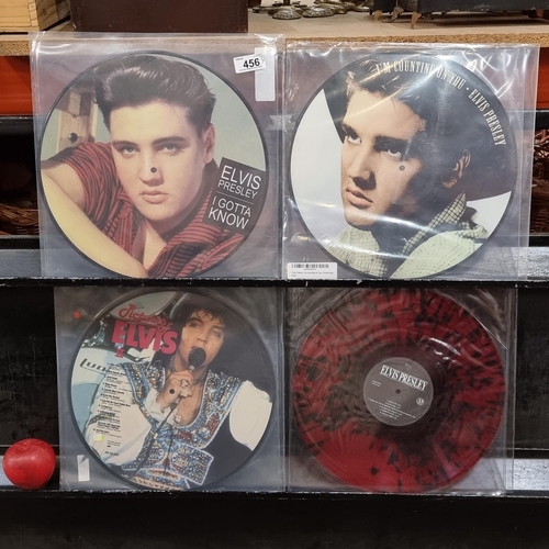 456 - A selection of four contemporary vinyl pressings of Elvis Presley. These are picture pressings relea... 