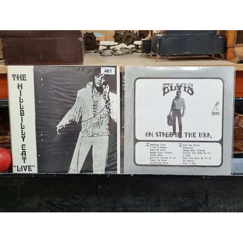 461 - Two vintage vinyl bootleg records featuring the songs of Elvis Presley. Including the double album '... 