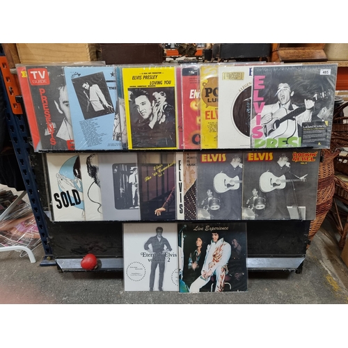 485 - A selection of twenty-one vintage vinyl albums covering the songs of Elvis Presley. Including origin... 