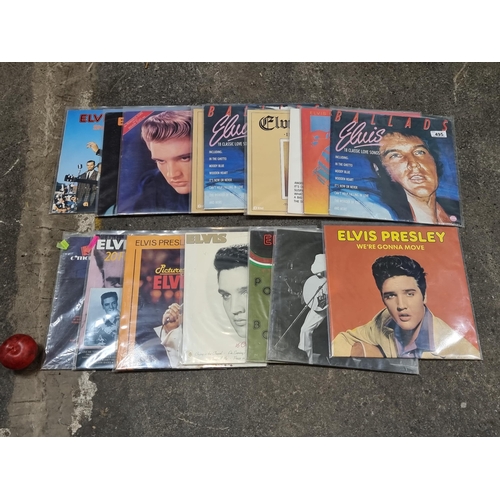 495 - A A selection of sixteen vinyl albums concerned with the songs and performances of Elvis Presley. In... 