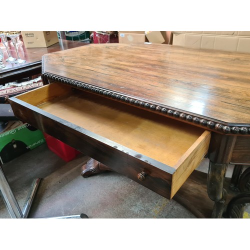 413 - Super Star Lot : A fabulous very heavy Georgian solid Rosewood  table. Featuring four sinuous legs w... 