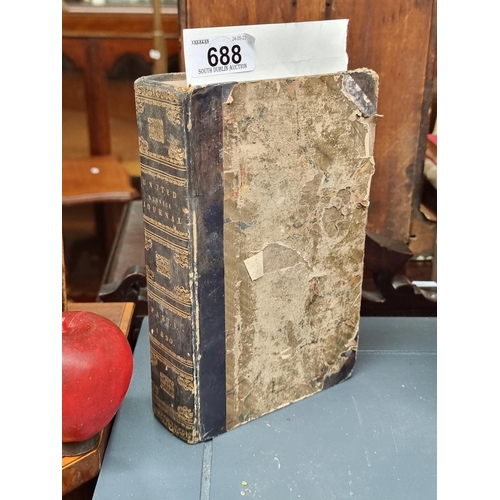 688 - A heavy hardback antique book titled 