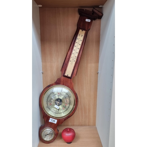 735 - A vintage Weathermaster barometer with thermometer and a hygrometer to measure humidity. Nice lookin... 