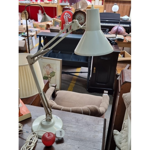 757 - A fabulous English made Mid Century desk lamp by Thousand & One Lamps Ltd. With an articulated stem ... 