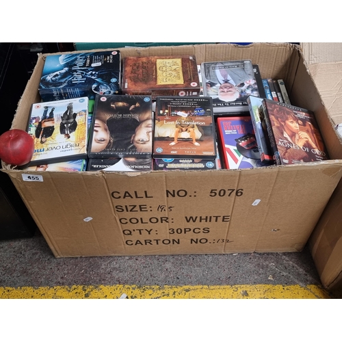 955 - A very large box of DVD including movies such as Benajmin Button and Lost in Translation and tv seri... 