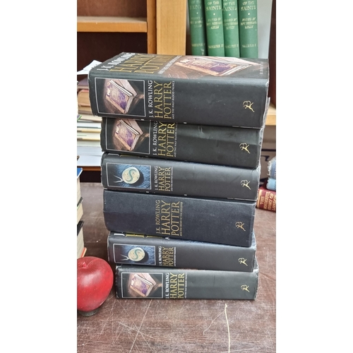 963 - A full set of six hardback first edition Harry Potter books published by Bloomsbury press. All bar o... 