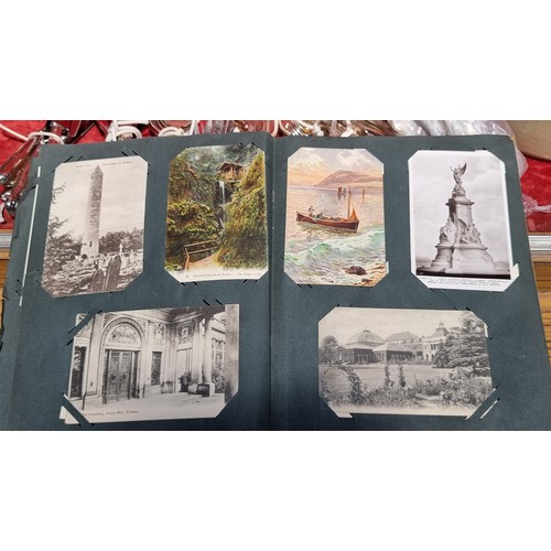 363 - A vintage postcard album containing 90 postcards including examples showing popular tourist destinat... 