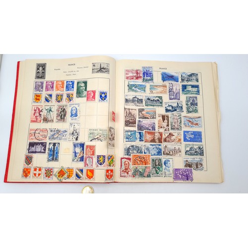 96 - A good vintage stamp album holding a wide variety of global stamps including a particularly rich col... 