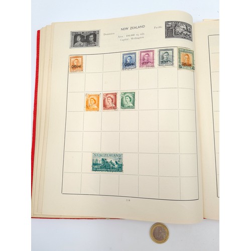 96 - A good vintage stamp album holding a wide variety of global stamps including a particularly rich col... 